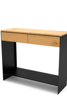 konsolentisch-ablagetisch-flurtisch-schwarz-schmal-holz-konsole-modern-metall-mit-schublade-flur-diele-design-eiche-stahl-mnmlsm-new
