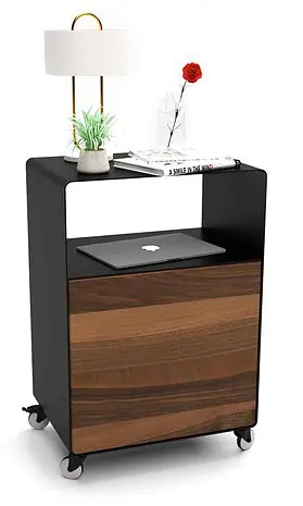 nachttisch-fuer-boxspringbett-schwarz-holz-metall-modern-design-massivholz-nussbaum-mit-rollen-mit-tuer-designermoebel-schlafzimmer-stahlzart