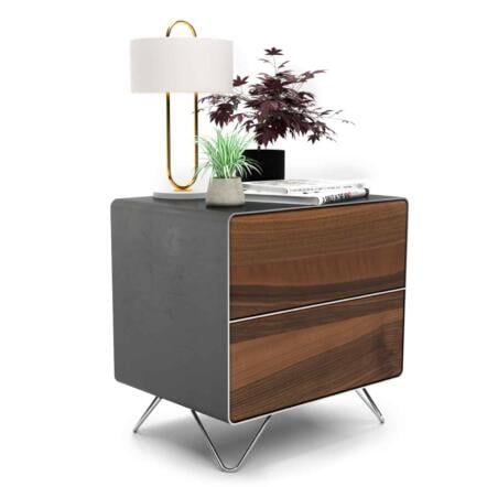 nachttisch-schwarz-grau-holz-metall-modern-design-industrial-massivholz-mit-schubladen-nussbaum-designer-mit-hairpin-fuessen-edelstahl-stahlzart