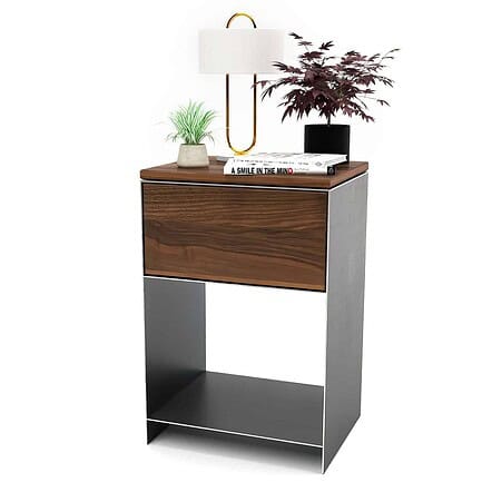 nachttisch-schwarz-grau-holz-metall-modern-design-massivholz-nussbaum-mit-schublade-fuer-boxspringbett-minimal-classic-1