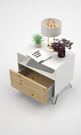 nachttisch-weiss-holz-zirbe-metall-modern-rund-mit-schublade-design-industrial-fuer-schlafzimmer-hairpin-fuesse-stahlzart-fly-high-7