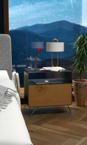 nachttisch-schwarz-holz-eiche-metall-grau-modern-rund-schublade-design-industrial-massivholz-wildeiche-schlafzimmer-stahlzart-fly-high-7