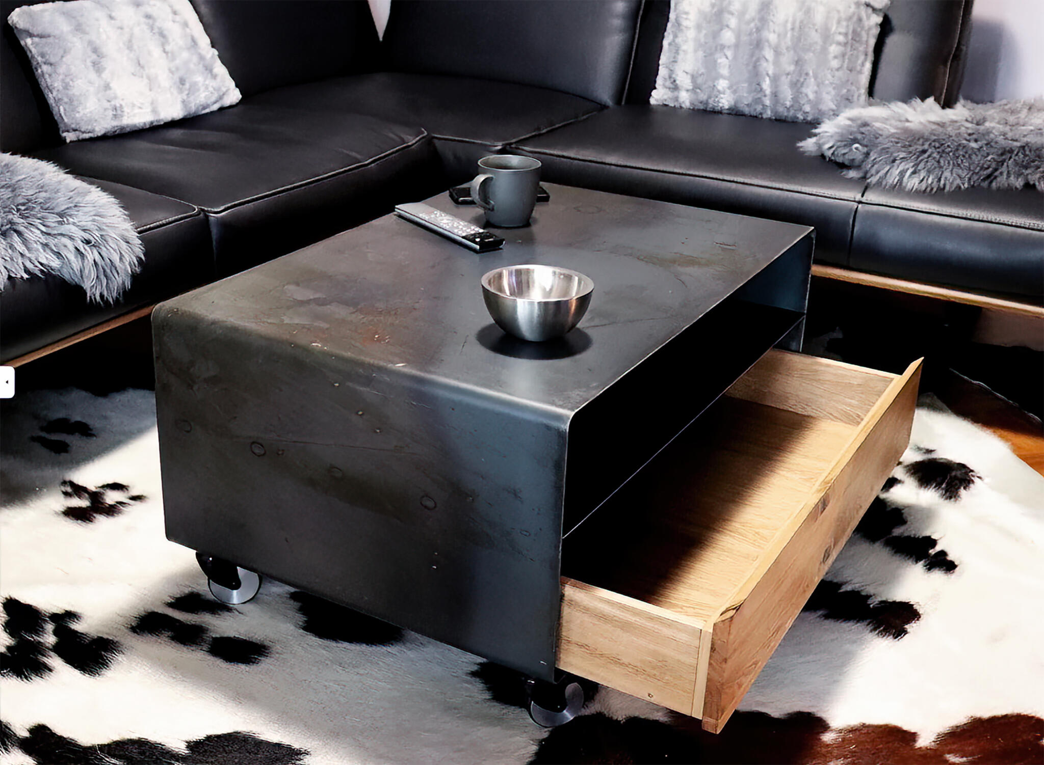 Erstaunlich Couchtisch Industrial Schwarz Ebenbild