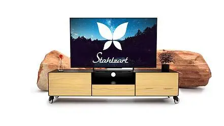tv-lowboard-schwarz-eiche-astfrei-metall-holz-industrial-massivholz-modern-160-cm-wohnzimmer-metall-design-hifi-mit-2-schubladen-klappe-stahl-stahlzart-dot-1