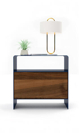 nachttisch-dunkelblau-nussbaum-holz-rund-modern-schmal-metall-mit-schublade-industrial-kleiner-design-massivholz-schlafzimmer-industriedesign-aari-2-stahlzart